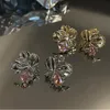 Clip-on & Screw Back Fashion Gold Silver Color Zircon Flower Clip On Earrings For Women Simple Ear Cuff Earcuff Without Piercing Fake Earrin