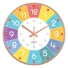 Zegar ścienny dla dzieci Zegar Mute Monted Monted Uczenie się cyfr arabskich Łatwo do odczytania dla dzieci w szkolnej szkolnej Allall