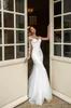 Mermaid Wedding Dresses with Detachable Train Sheer Neck Appliqued Lace Bridal Gowns robes de mariee Plus Size