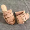 Designer Slippers New R Luxury Slides feminino Sandálias de couro feminino Plataforma de moda de skate Plataforma de moda Letra Letra Large Women's Shoes 35-45