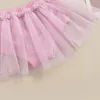 Zestawy odzieży 1-4 lata Baby Girl Summer Ubrania Zestaw Haftowe Motylowe Ruche Kamisole Triangle Shorts z tiulową spódnicą 2PCSClothing