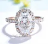 Cluster Rings Ring Kuololit 3.5CT Elongated Oval Moissanite 18K 14K 10K 585 Rose Gold For Women Hide D/VVS Luxury Engagement