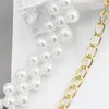 Cinture da donna perla rotonda di regolazione gancio abito decorativo in giro per la cintura dolce a catena a catena dolce