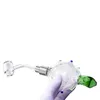 Headshop214 CSYC NC031 Cam Su Bongs Sigara Boruları 510 Seramik Kuvars Tırnaklar Kuvars Banger Tırnak 45/90 Derece Dökülme Koşullu Renkli Dab Kaplumbağası Boru Bong