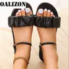 Slipper Flat Sandal Women 2022 Summer New Gladiator Designer Pleated Female Shoe Rome Beach Slingback Slide Mujer Zapato 220622