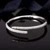 Moda manguito pulseira para homem mulher luxo cheio de diamante prego pulseira 3 cores aço inoxidável clássico marca designer jóias gift248s