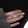 Hoop Huggie proste kolczyki łańcuchowe pierścień metalowe okrągłe koło mody obręczy Oświadczenie dla kobiet imprezowych darowizny