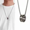 Collier Hip Hop en acier titane pendentif chaîne de chandail