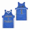 Camisetas de baloncesto de película Damian Lillard 1 # Rodman # 10 High School City Jersey