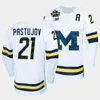 Thr Michigan Wolverines 2022 Frozen Four Maize NCAA Hockey Jersey 7 Nick Blankenburg 22 Owen Power 10 Matty Beniers 21 Michael Pastujov 27 Nolan