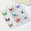 Mesh Butterfly Press On Nail Art Decorations Double Layer Colorful 3D Flying Butterflies Nail Jewelry DIY Manicure Accessories