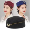 مضيفة جديدة Beret Hat Party Cosplay Cap Wool Felt Felt Air Hostesses Berets Hat Perfor