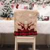 Decorações de Natal Capa de cadeira Elk Man Old Man Xmas Back Cushion Dining Table Decoration for Home Navidad 2022 Ano SuppliesChristmas