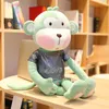 귀여운 티셔츠 원숭이 플러시 장난감 장난감 장난감 인형 진정 인형 베개 아기 생일 크리스마스 선물