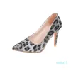 Dress Shoes Leopard Sexy Stiletto High-heeled Pointed Snake Prints Leather All-match Pumps Women Large Size