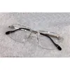 -venta de marco de anteojos 18k irregular medio marco chapado en oro ultraligero óptico hombres estilo de negocios gafas de calidad superior 0285O W220423
