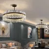 Pendant Lamps Light Luxury Living Room El Black Crystal Large Chandelier Post-modern Restaurant Dining Bedroom Simple LightingPendant