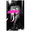 Elefante nero con segni colorati che dipingono stampe HD e poster su tela da parete da giardino per decorazioni per la casa