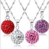 Fijne 100% Echt 925 Sterling Zilver Shamballa 10MM Discobal Kraal Hanger Kettingen Oostenrijks Kristal Mode Vrouwen Ketting Sieraden voor Vrouwen