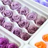 12 pcs/lot Preserved Flowers Immortal Rose Flower 3-4CM Diameter Mothers Day Gift DIY Eternal Life Flower Material Gift Box 220408