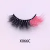 3D färg lösfransar 20 mm naturliga långa färgglada ögonfransar Dramatisk smink Fake Lash Party Färgade fransar för cosplay Halloween