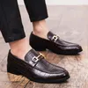 Dress Shoes 2022 Leather Brown Formal Man Wedding Shoe Elegant Luxury Suit Big Size Fashion Party Pointed Toe Flats