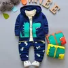 Bebek Erkek Giysileri Setleri İlkbahar Sonbahar Çocuklar Moda Pamuk Rahat Mont + Hoodies + Pantolon 3 ADET Çocuklar için Spor Suit 220326