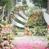 Décoration de fête en fer forgé, arc de mariage, cadre de fond décoratif en demi-cercle en métal, cadre de fête d'anniversaire pour la famille