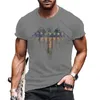 Men's T-Shirts Summer Fashion Men's Simple Flag Short Sleeve Crew Neck T-Shirt Comfortable Unique Retro Solid Color Design OversizedMen'