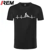 REM Горный велосипед Heartbeat Смешная грязная велосипедная футболка плюс размер индивидуальная мужская футболка с коротким рукава