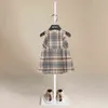 Mode Simple Été 2022 Filles Robe Filles Robe Mignonne Sangle Plaid Tricot Haute Designer Couches Robes De Soirée G220506