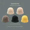 Mode vinterhatt för kvinnor som stickar ull varma mössor kupol panama svart vit vintage fiskare hink hattar 220726