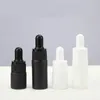 luxury mini 10ml matte black white essential oil glass pipette dropper bottle 5ml whole7315955