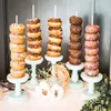 Wooden Donut Wall Stand Donut Holder Baby Shower Kids Table Table Decorations Wedding Favors Mariage Party Supplies 220812