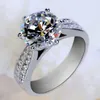 Anillos de plata de ley 925 para mujer, compromiso Original, boda, oro rosa, anillo de cristal, joyería de lujo