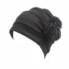 Femmes fleur Turban Bonnet islamique Hijab tête Wrap bonnet dames cheveux accessoires indien chapeau chimio Beanie Turbante