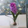 Decorative Flowers & Wreaths Christmas Artificial Flower Hyacinth With Bulbs Silk Simulation Leaf Wedding Garden Decor Home Table Accessorie