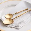 Definir talheres dourados de talheres foscos de talheres de talheres de mesa dourados e garfo 18/10 Resuscitora aço inoxidável talheres de prato de lavar de louça Falheeflatware