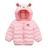 Cute Bear Girls Down Jacket Keep Warm Casual Autunno Inverno Ragazzi Giacca con cappuccio Zipper Baby Capispalla 2 3 4 5 anni Abbigliamento per bambini J220718