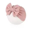 Akcesoria do włosów Kapelusz Baby Bows Girl Turban Hats Solid kolor miękki bawełniany elastyczny koknot urodzony maluch z maską czapki