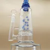 10 i Blue Glass Water Pipe Bong Hookah Pipes Bongs Waterpipe 14mm Bowl