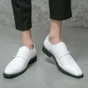 حذاء اللباس رجال أبيض مدبب حزام الراهب على أحذية أوكسفورد moccasins حفل زفاف حفلة العودة للوطن أحذية zapatos