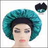 Beanie/SKL Caps hoeden hoeden sjaals handschoenen modeaccessoires verstelbare muts vrouwen grote satijnbrede nachtrust pure kleur ronde