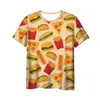 Nouveau 3D impression casual vêtements restauration rapide mode hommes femmes T-shirt grande taille taille S-7XL 019