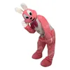 costumi della mascotte del coniglio rosa di Halloween Abbigliamento per la pubblicità promozionale di eventi di dimensioni adulte di carnevale di prestazioni dell'abbigliamento della mascotte del fumetto di alta qualità