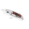 Manico in legno portatile multifunzione in acciaio inossidabile Apribottiglie per vino rosso Vite Cavatappi Apribottiglie per vino Utensile per cucinare apribottiglie LX4797