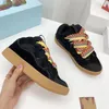 Top Quality Colorful Sneakers Unisex Big Shoelaces Skateboard Shoes for Women Genuine Leather Suede Casual Flat Shoes Designer mkjkkk45859856