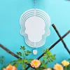 10in Aluminum Sublimation Wind Spinner Home Christmas Decors Double Sided Heat Press Circle Garden Wind Chimes5312165