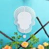 10in aluminium Sublimation vent Spinner décors pour la maison Double face chaleur presse blanc jardin vent carillons ornements de noël