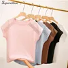 Camiseta feminina feminina tops tshirts de algodão de verão para mulheres preto branco rosa plus size tshirt manga curta Mulheres t camisetas 210322